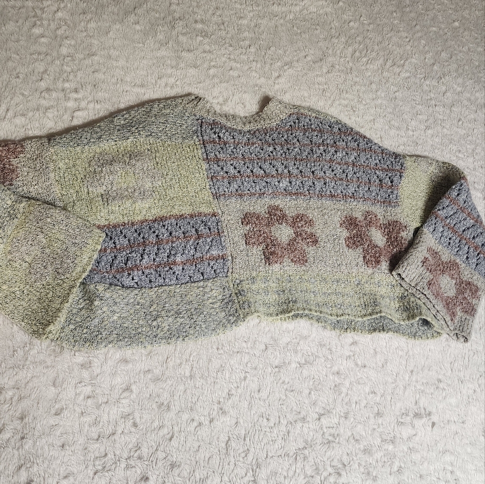 Sincerely Jules Multicolor Patchwork Knit Sweater - image 6